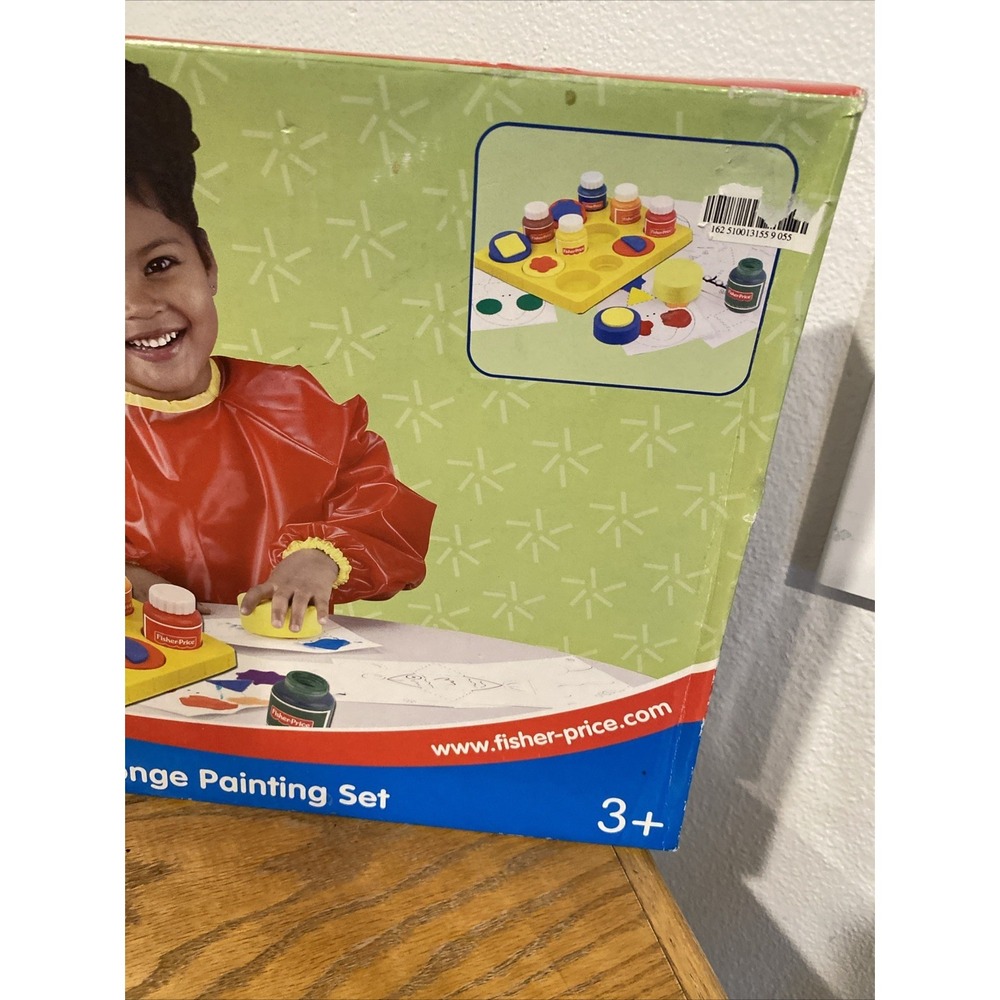 Vintage Fisher Price Arts & Crafts Sponge Painting Set Jumbo Sponge Stamps - Picture 2 of 6